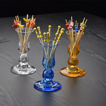 Acrylic PC fruit sign cup Plastic fruit fork cup Fruit sign cup Bar KTV high-grade color fruit sign seat toothpick cup