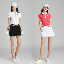 Summer golf suit short skirt womens bag hip skirt anti-light slim and breathable short sleeve dress womens T-shirt top