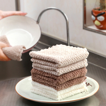 Rag plain coral velvet Papa towel strong absorbent hand towel kitchen housework cleaning small square towel