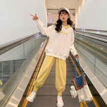 Girls sweatshirt set spring and autumn 2022 new childrens spring clothing tide Han Fan fried street hot big boy girlswear