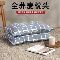 Full buckwheat leather pillow grown-up single adult to help sleep domestic dorm with high hard pillow core with pillowcase men and women