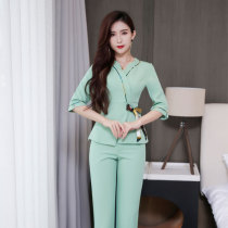 Technician work clothes female 2021 summer new beauty salon spa health hall club foot bath foot massage high-end work clothes