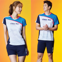 Badminton suit suit Mens and womens jerseys short-sleeved shorts Quick-drying air sports running tennis ping-pong suit couple models