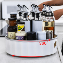 Rotating seasoning rack kitchen countertop multifunctional storage rack storage tray box artifact soy sauce vinegar seasoning bottle storage rack
