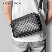 Shoulder Bag mens leather woven shoulder small satchel tide ins wild leisure messenger bag large chest bag women