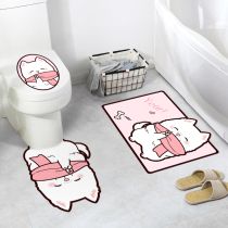 Toilet Stickup Style Toilet Applique with Decorative Creative Personality Cute Cartoon Sitting stickers waterproof and mildew-proof