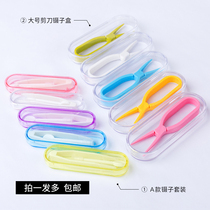 Contact lens clip tweezers silicone sleeve large scissors clip small suction stick wearing tool box beauty pupil take wear device Q