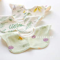 3-piece 360-degree rotatable baby round bib Korean version of men and women Baby Cotton saliva towel waterproof small bib