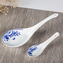 Phalaenopsis bone china spoon ceramic tableware small spoon small spoon small soup spoon ceramic blue and white porcelain glaze color