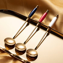 onlycook Korean coffee spoon Household Stainless steel long handle mixing spoon Ceramic net red dessert spoon mixing stick