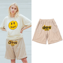 Drew smiley face high street wind mesh breathable quick-drying shorts men and women beauty loose couple sports five-point pants