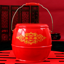 Son and Sun Bucket Wedding Pieces Red Wedding Dowry Three-Piece Set of Womens Dowry Happy Barrel Wedding Supplies