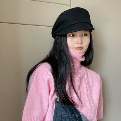 Демисезонная шерстяная ретро шапка, кепка, в корейском стиле