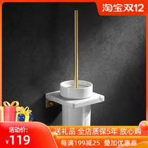 Light luxury gold toilet brush set toilet brush set toilet cleaning brush marble toilet brush no punch