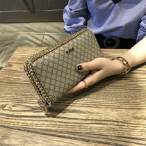 Hong Kong Leather Long Wallet 2021 New Women Fashion Woven Banknote Holder Small Coin Wallet