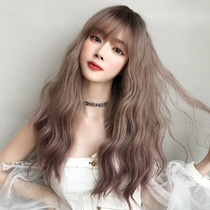 Wig womens long hair natural fluffy water ripple micro curly hair net red long curly hair lisa the same hairstyle full head cover