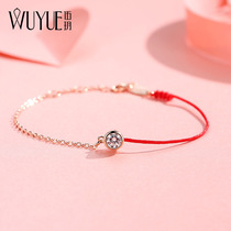 925 sterling silver life year foot chain female red rope woven foot rope rose gold foot chain thin summer foot chain 2021 new style
