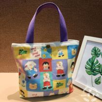 ins Han version Cartoon Mommy Bag Canvas Handbag Child Milk Bottle Diaper Bag Hand Carrying Bag Cute Stroller Hanging Bag