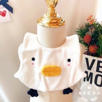 Baby cotton saliva towel towel material absorbent soft baby bib cartoon Three-dimensional shape bib eating bag