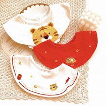 ins wind Han version pure cotton baby round mouth baby anti-tween milk surrounding hood newborn child spat towel cute petal collar