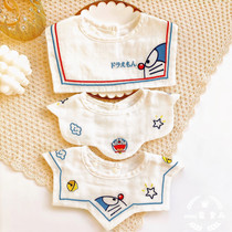  Korean version of the baby saliva towel pure cotton gauze bib 360 degree rotatable baby flower bib anti-vomiting milk thin section