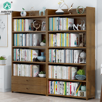 Simple solid wood bookshelf floor multilayer children bookcase Home small collection shelve students Desktop bamboo bookcase