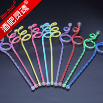 Bar soul Acrylic color core art mixing rod Bartending rod Juice mixing rod Spiral mixing 10 seven-color bars