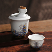 Ceramic wine pot hot wine pot home with wine cup yellow wine white wine heating warm cooking Chinese style Japanese clear wine set