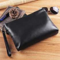 Mens handbag leather hand-held mens bag high-end envelope bag bag hand-held business leisure large capacity clip tide