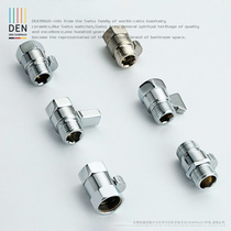 All copper 4 points inner and outer wire conversion throttling ceramic straight-through angle valve shower spray gun quick switch valve water stop valve