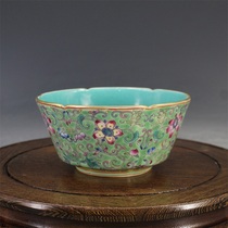 Qing Yongzheng Imperial pastel painted gold twigs flower melon linghukou bowl antique antique antique antique antique porcelain old goods collection