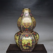 Qingyong Zheng Enamel Colorful Flowers Bird Hexacinth Bottle Antique Ancient Play Retro Bounty of Antique Porcelain Collection