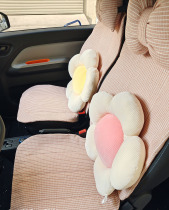 Simple Japanese cotton womens car cushion cotton linen Four Seasons universal breathable car seat cushion detachable back cushion