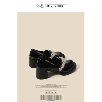 2022 New Mary Jane Shoes Coarse Heels Shoes JK Shoes JK Shoes Big Shoes Inn Wind Shoes Girl High Heels Shoes