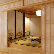 Shanghai Japanese-style solid wood tatami sliding door lattice door custom overall study bedroom balcony tatami bed custom