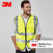 3M Reflective Vest Road Construction Night Motorcycle Riding Fluorescent Waistcoat Car Year Inspection Safety Clothing