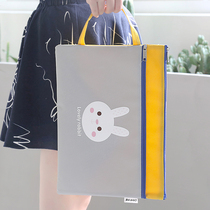 Cartoon double-layer A4 tote bag Document bag Waterproof office Oxford cloth information bag Student paper tote storage bag