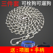 304 stainless steel dog chain sub-medium dog traction rope torsion chain gold wool haschidge shepherd large bolt dog iron chain sub