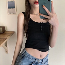 Summer sling female sexy coat summer tight wearing sleeveless bottomless vest Net red Korean version of internal tie ins tide