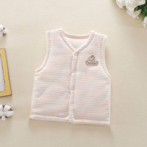 Newborn baby waistcoat 0-1 year old pure cotton warm male and female baby vest clip cotton baby kampi spring autumn and winter