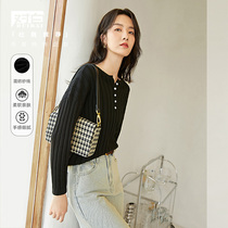 Pair of white bangs buttons round collar needlework cardiovert 2021 winter new blouses easy and minimalist crater sweater sweater