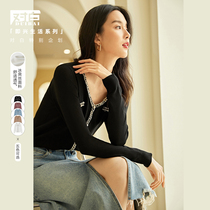 (Iced silk) For white small fragrant wind splicing needle weaseling women multicolor sweaters blouses
