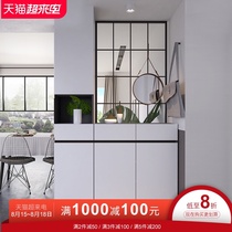 Modern minimalist screen partition living room wrought iron entrance cabinet shoe cabinet one-piece entrance door foyer hall shelf customization