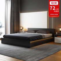 Nordic bed light extravagant solid wood bed modern minimalist tatami high box bed double bed master bed bed plate storage bed
