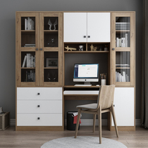 Nordic desktop computer desk desk integrated home learning table storage cabinet floor free combination bookcase locker