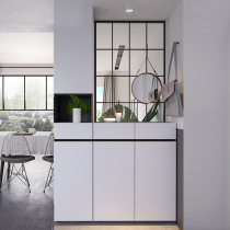 Modern simple screen partition living room wrought iron porch cabinet shoe cabinet integrated entrance hall shelf custom
