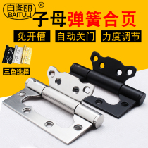 Baituli invisible door hinge mother-in-law spring hinge slotted-free automatic closing with door closer hinge Wooden door folding