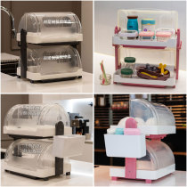 Korean double-layer bowl chopsticks storage box with lid with drain bottle tableware water cup storage rack drying rack