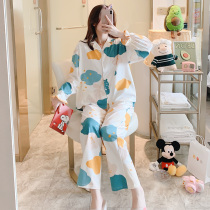 Cotton Spring Spring and Autumn Moon clothes pregnant womens pajamas autumn and winter postpartum 10 months 11 breastfeeding autumn pajamas