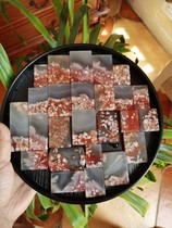 Hualing country cherry blossom agate half of the old material safflower brand pendant mood brand